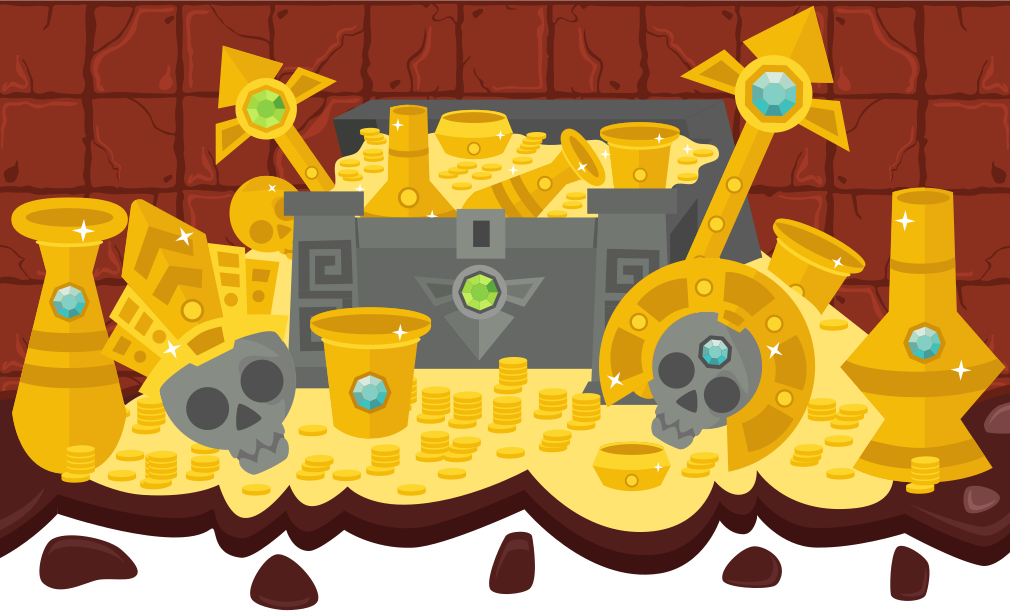 chest treasure and dirt